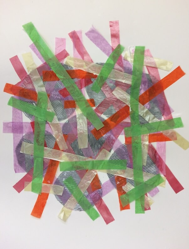 Colourful paper strips artwork