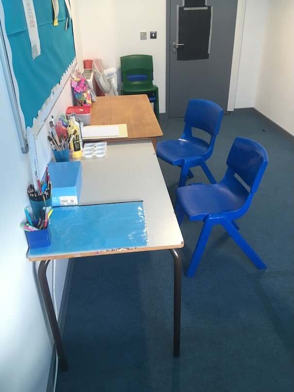 School room with art materials