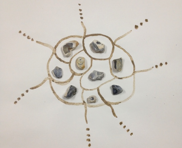 Brain artwork with stones